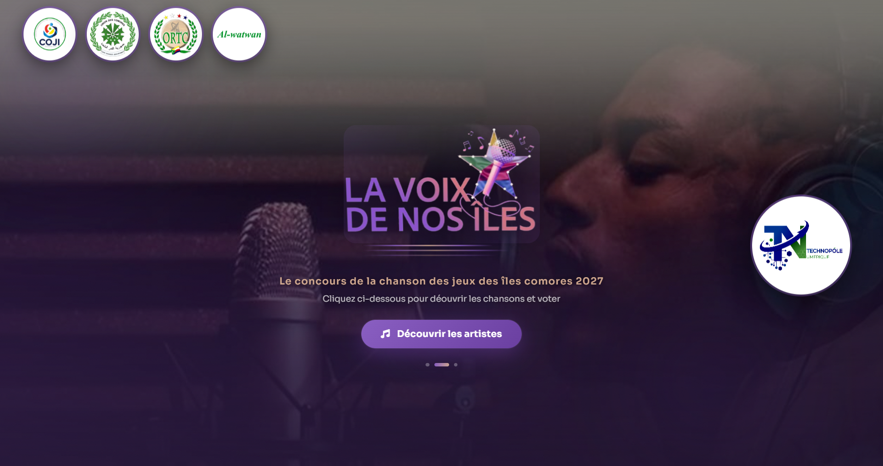 Plateforme des votes de la chansons des jeux des iles 2027